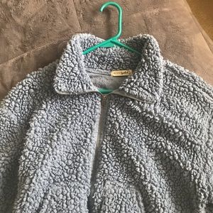 Fuzzy blue zip up